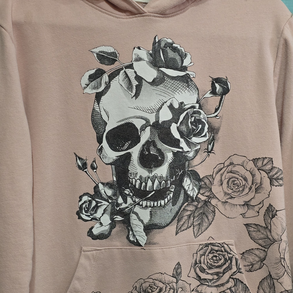Blind Rooster Wrap Around Graphics Hoodie Sweatshirt Skull Floral Streetwear SM - Picture 4 of 7
